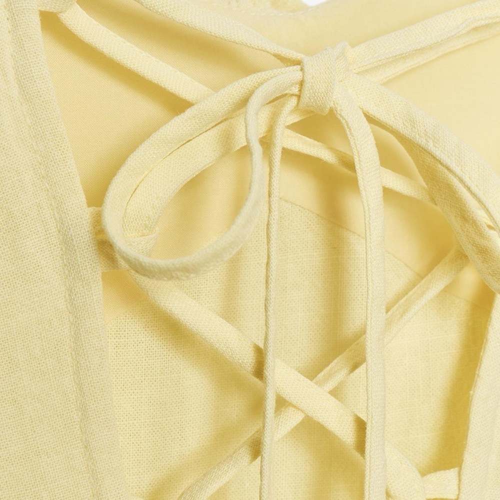 Zara Strapless Yellow Dress with Ruffle Detail - Picture 4 of 4